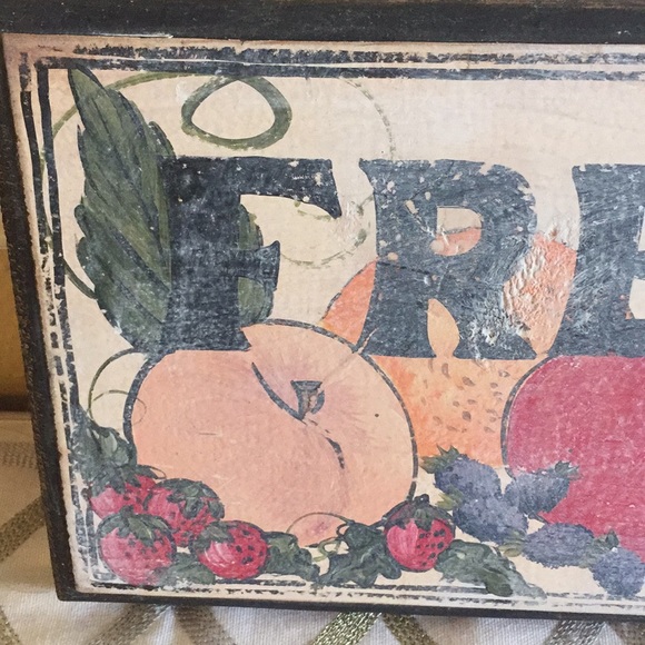 Fresh Fruit Sign, Solid Wood 23” Wide x 7” Tall - Picture 4 of 8